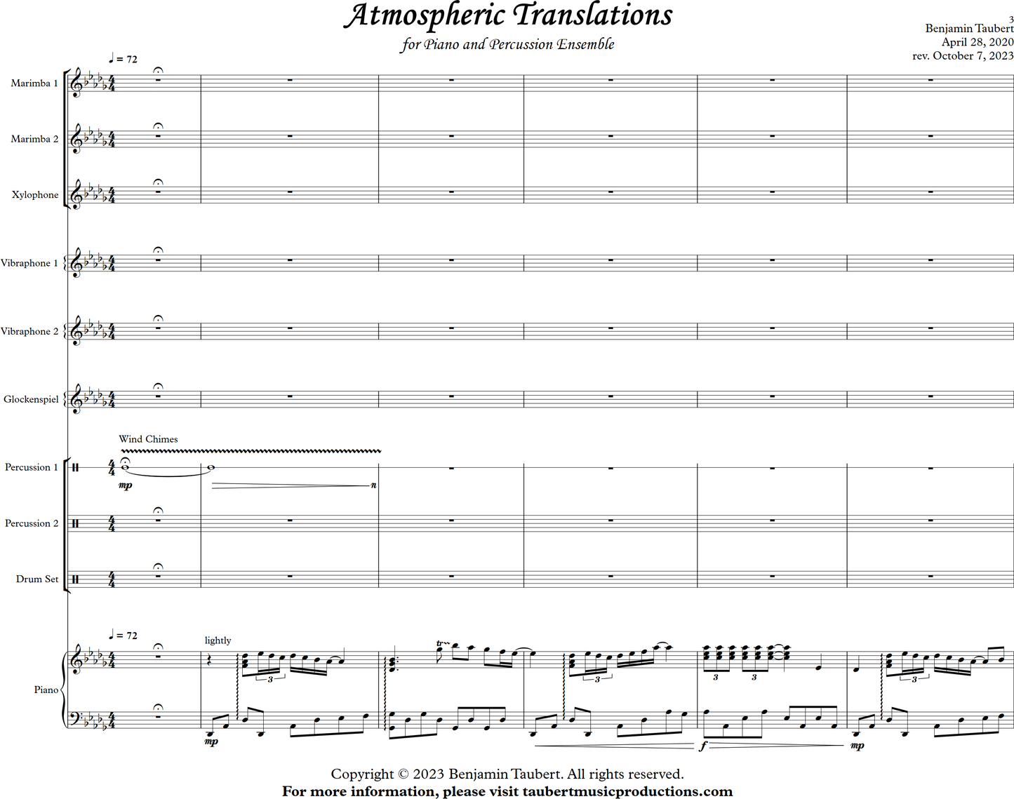 Atmospheric Translations (Full Score)