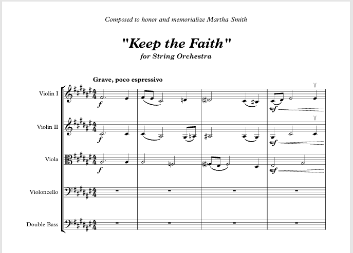 "Keep the Faith" Full Score