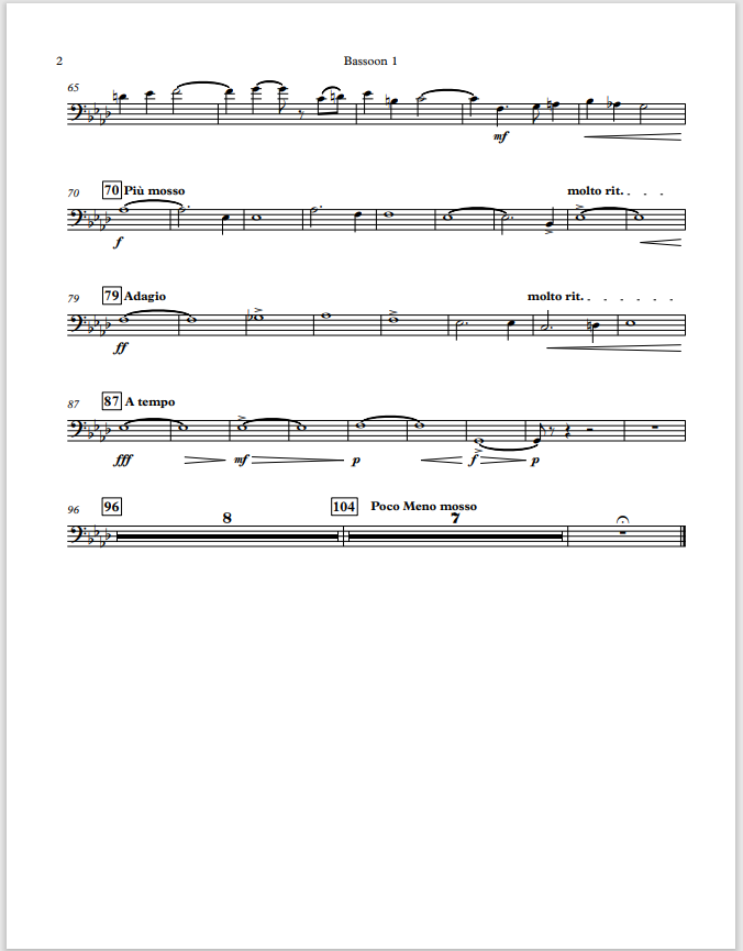 Song for Jackson (Wind Band Parts)