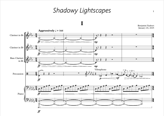 Shadowy Lightscapes (Score)